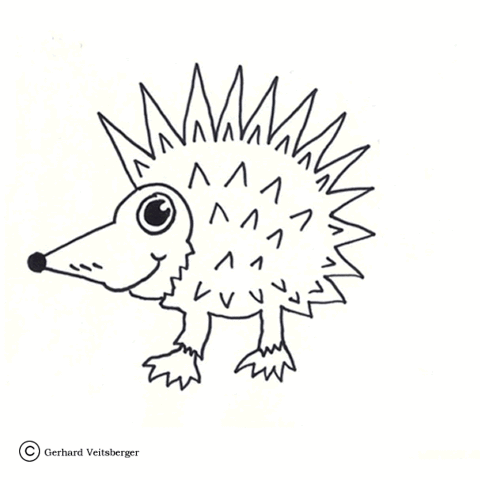 Cute Hedgehog  Coloring Page